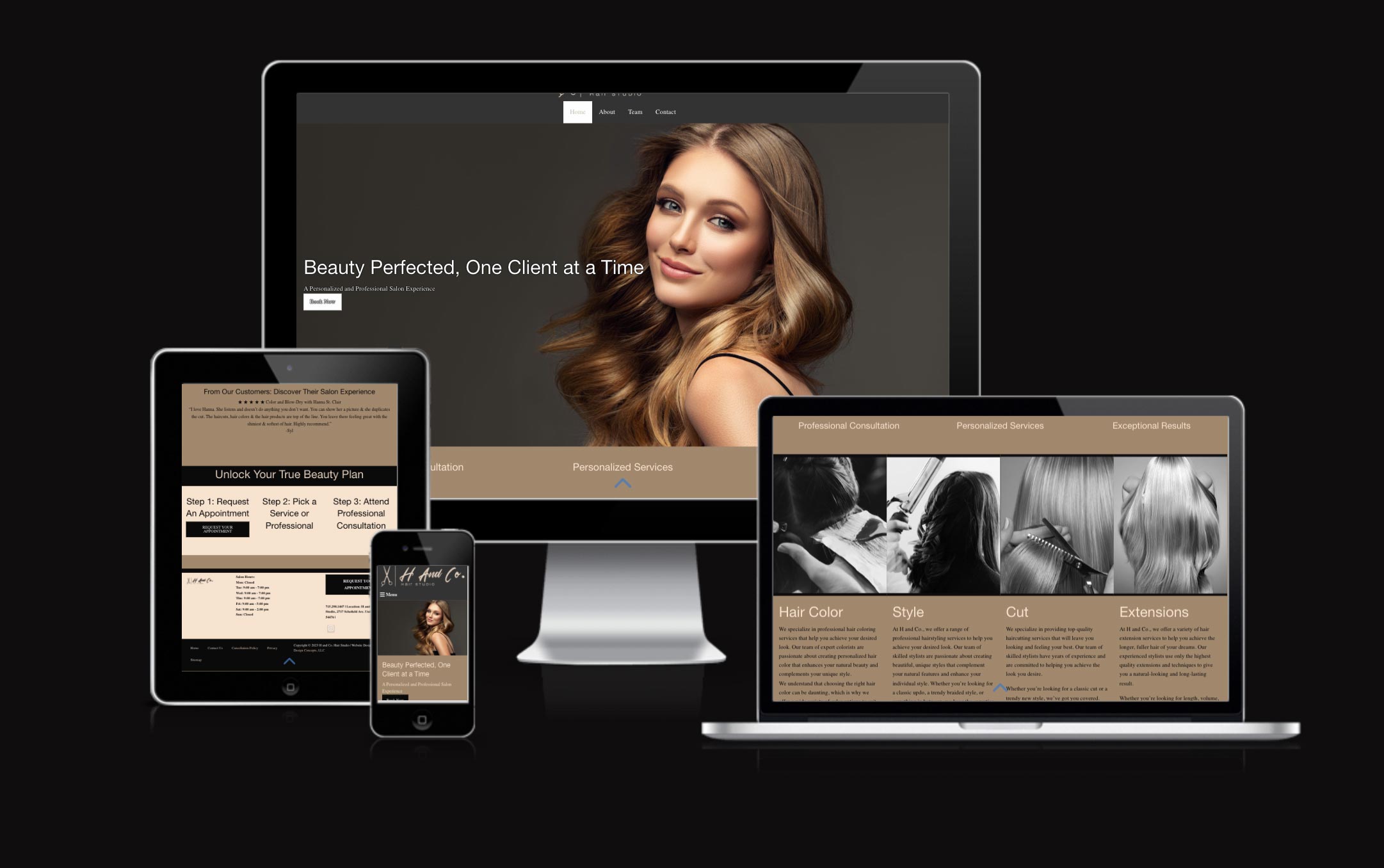 hair salon in wausau wi website design