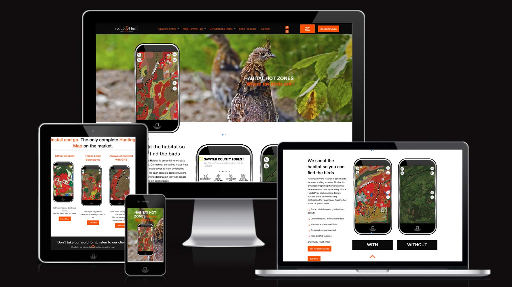 grouse hunting mapping system website